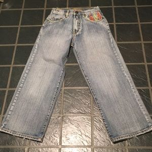 Amazing rare Request boys embroidered jeans Sz 10